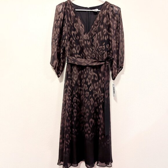 DKNY Womens 3/4 Sleeve Midi Dress with Removable Belt, DKNY Cocktail Dress - Picture 3 of 9